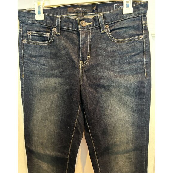 Vintage Calvin Klein Denim Blue Jeans size 4 Flare leg, Cotton Blend dark wash - Picture 5 of 6